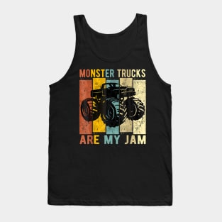 Monster Trucks Are My Jam Vintage Retro Monster Truck Tank Top